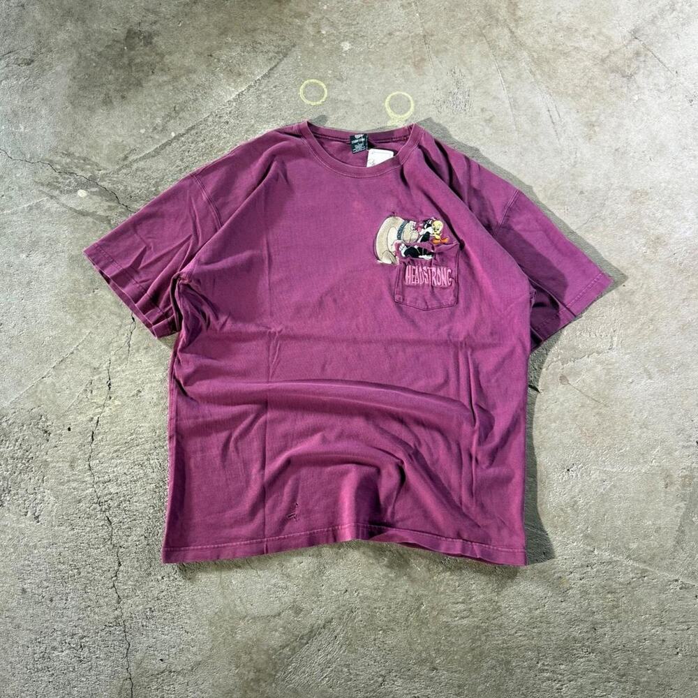 Vintage 90’s Warner Bros Looney Tunes Tweety Sylvester Pocket Tee